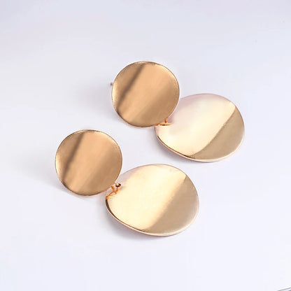 2025 New Unique Metal Drop Earrings Trendy Gold Color Round Statement Earrings for Women New Arrival wing Fashion Jewelry