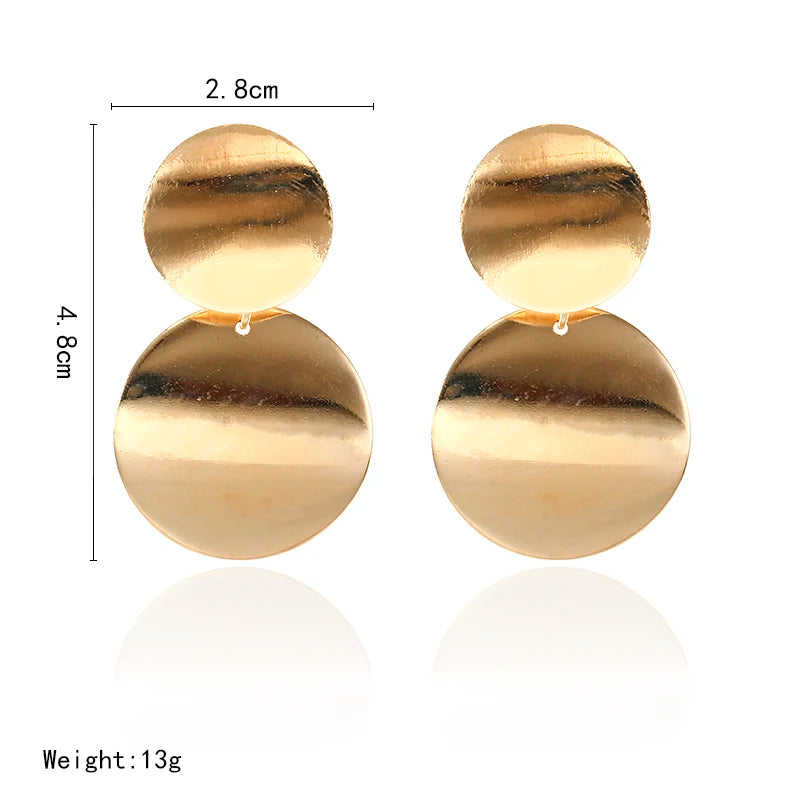 2025 New Unique Metal Drop Earrings Trendy Gold Color Round Statement Earrings for Women New Arrival wing Fashion Jewelry