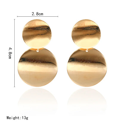 2025 New Unique Metal Drop Earrings Trendy Gold Color Round Statement Earrings for Women New Arrival wing Fashion Jewelry