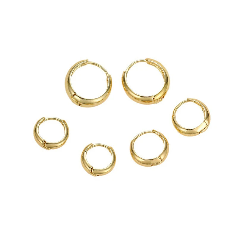 Stainless Steel 1 Pair Minimalist Huggie Hoop Earrings For Women Gold Color Tiny Round Circle 6/10/12mm Punk Unisex Rock Earring