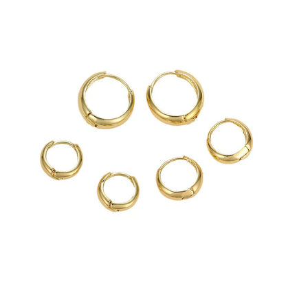 Stainless Steel 1 Pair Minimalist Huggie Hoop Earrings For Women Gold Color Tiny Round Circle 6/10/12mm Punk Unisex Rock Earring