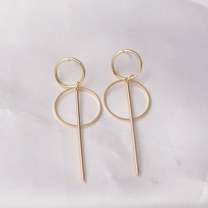 Gold Color Metal Drop Earrings Irregular Hollow Heart Pendants Earrings Twisted Geometric Personality Earrings for Women