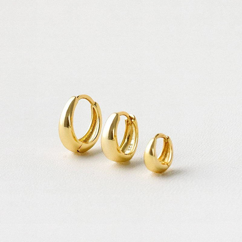 Stainless Steel 1 Pair Minimalist Huggie Hoop Earrings For Women Gold Color Tiny Round Circle 6/10/12mm Punk Unisex Rock Earring