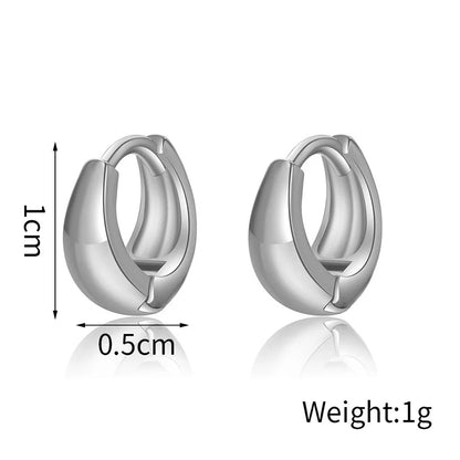 Stainless Steel 1 Pair Minimalist Huggie Hoop Earrings For Women Gold Color Tiny Round Circle 6/10/12mm Punk Unisex Rock Earring