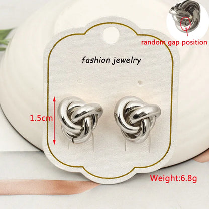 Gold Color Metal Drop Earrings Irregular Hollow Heart Pendants Earrings Twisted Geometric Personality Earrings for Women