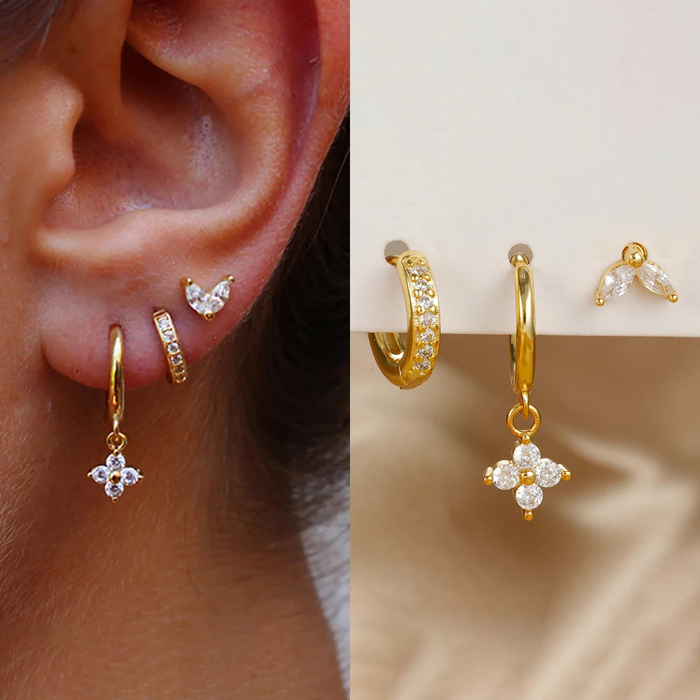 Lot de 3 Boucles d'oreilles pendantes en Zircon Vert   
Piercing pour cartilage ou lobe  
Acier inoxydable de haute qualité (hypoallergénique et résistant à la corrosion)  
Zircon vert étincelant pour un effet élégant et raffiné  
Moderne.