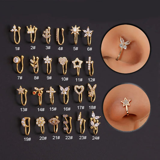 Faux piercing pour le nez – Découvrez cet anneau de nez élégant et tendance, un accessoire parfait pour sublimer votre style sans perçage ! Ce bijou de corps pour femmes incarne la nouvelle tendance en matière de mode accessoirisée.