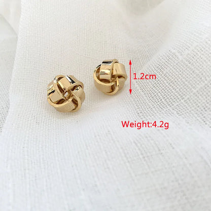 Gold Color Metal Drop Earrings Irregular Hollow Heart Pendants Earrings Twisted Geometric Personality Earrings for Women